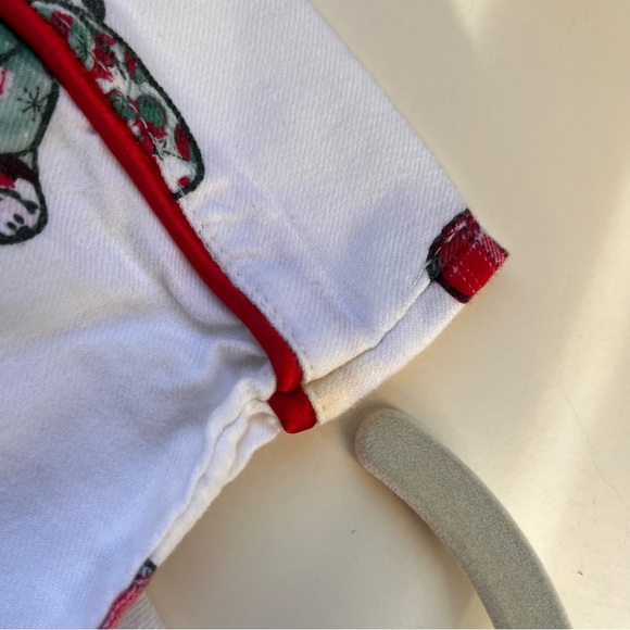 Disney Parks Christmas Flannel Pajama Set with Green and Red Holiday Bows - Picture 7 of 12